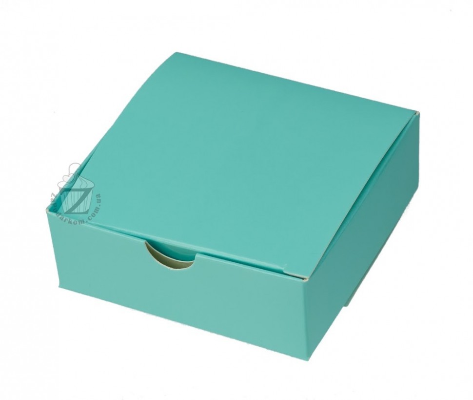 Коробка мини-бокс 8,5 х 8,5 х 3 см Бирюзовая ᐈ Купить в Киеве | ZaPodarkom