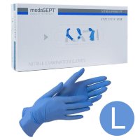 Перчатки нитриловые неопудренные medaSEPT blue, размер L