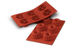 Silikomart SF058  Mini GUGELHOPF (мини баба) 6 ячеек 70х36 мм