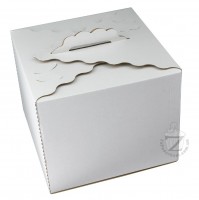 Коробка 30 х 30 х 25 см для торта Белая бабочка