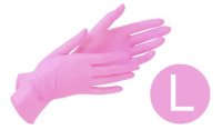 Перчатки нитриловые неопудренные medaSEPT pink, размер L