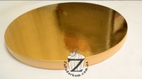 Подложка для торта усиленная круглая Золото (каркас - пенопласт) 22 см