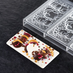 Pavoni PC5039FR XMAS Friends поликарбонатная форма для плитки шоколада 154 х 77 х 13 мм