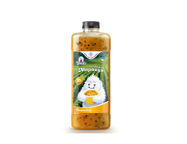 YetiCo (Украина) Маракуйя с косточками пюре пастеризованное 10% сахара, 500 г