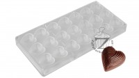 Поликарбонатная форма для шоколада Сердечки завитки 33 х 35 х 10 мм