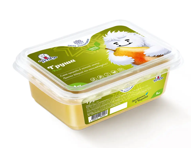 YetiCo (Украина) Груша пюре замороженное натуральное без сахара, 1 кг