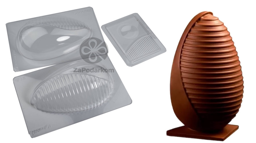 Pavoni KT90 Egg Stripe форма для шоколада Яйцо с лентой 130x200 мм