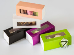 Коробка для Макаронс 14,1 х 5,9 х 4,9 см Фиолетовая
