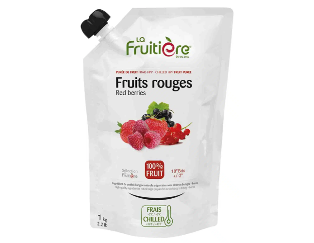 La Fruitière (Франция) Красные ягоды пюре пастеризованное без сахара, 1 кг