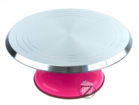 Подставка для торта 30 см (поворотный стол) розовая
