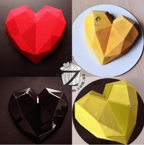 Силіконова форма Серце грановане Amore origami (PRC) 19,5 х 14,5 х 5,3 см