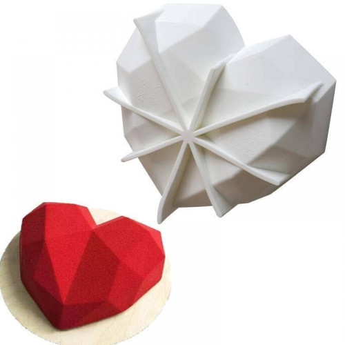 Силіконова форма Серце грановане Amore origami (PRC) 19,5 х 14,5 х 5,3 см