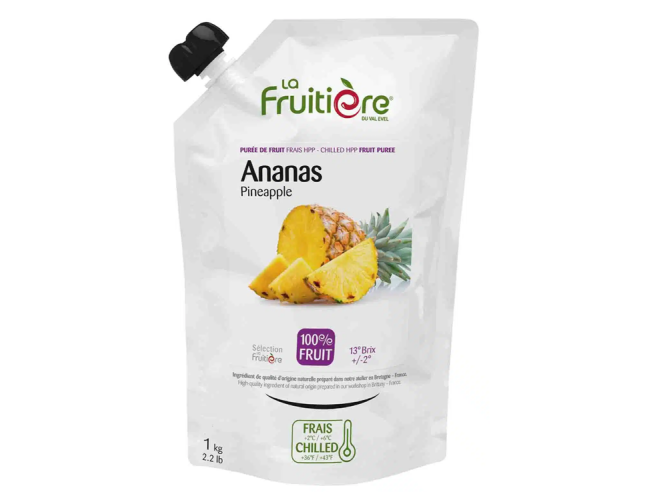 La Fruitière (Франция) Ананас пюре пастеризованное без сахара, 1 кг
