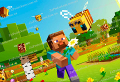 Вафельная картинка Minecraft