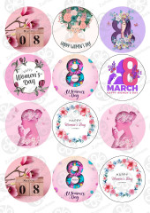 Вафельная картинка 8 марта Happy womens day