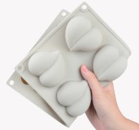 Силиконовая форма Сердечки 3D для муссовых десертов на 8 ячеек