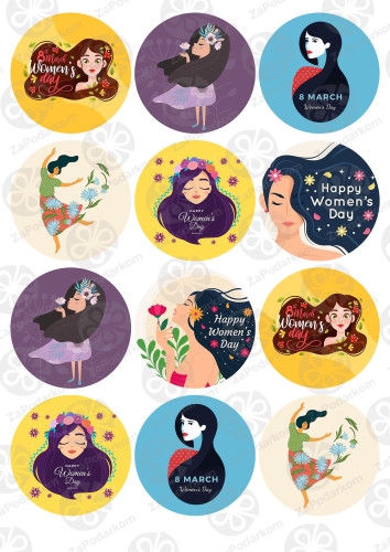 Вафельная картинка 8 марта Happy womens day 2
