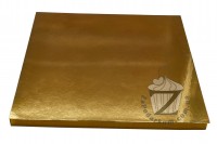 Подложка для торта усиленная квадратная Золото (каркас - пенопласт) 30 х 30 см