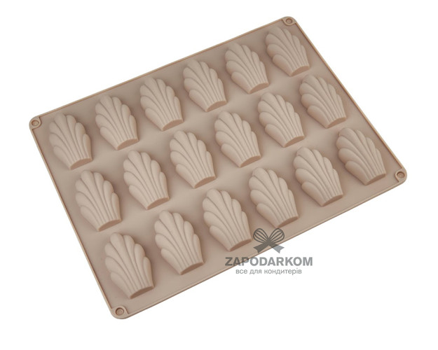 Силиконовая форма Мадлен (Ракушки) 6,5 х 3,8 см, 18 ячеек