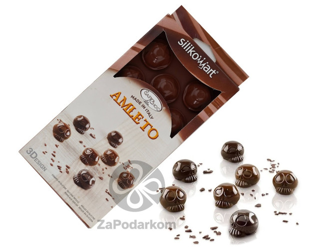 Silikomart SCG55 CHOCO Amleto Череп силиконовая форма для шоколадных конфет 12 ячеек 30х21 мм