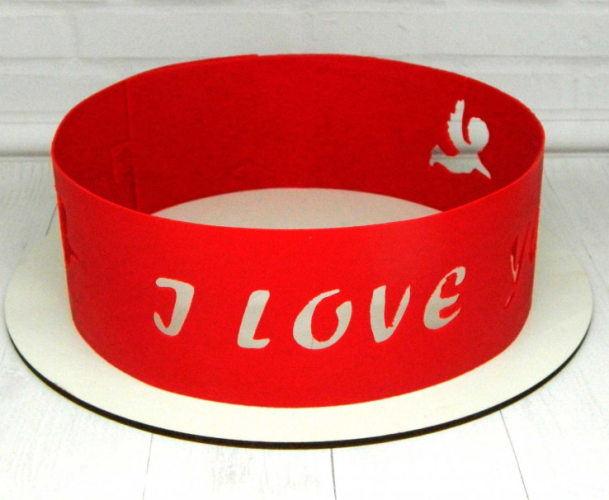 Трафарет для бортов торта I Love You