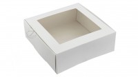 Коробка 20 х 20 х 7 см универсальная с окном Белая