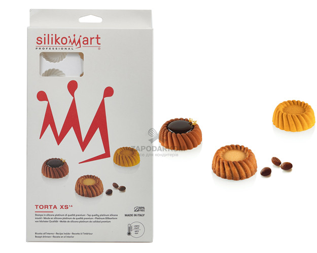 Silikomart TORTA XS 14 силиконовая форма на 18 ячеек 40х15 мм