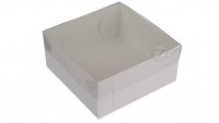 Коробка 17 х 17 х 8 см с прозрачной крышкой Белая