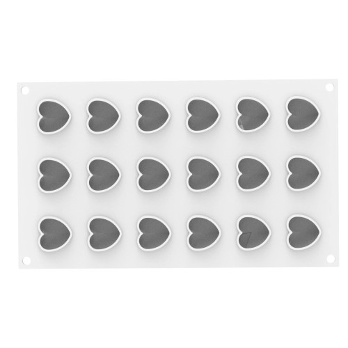 Silikomart CUORE XS 13 Сердце силиконовая форма 18 ячеек 34х33х20 мм