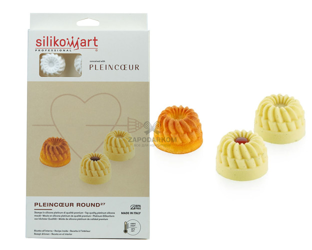 Silikomart PLEINCOEUR ROUND 27 силиконовая форма на 15 ячеек 40х27 мм