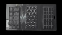 Пластиковая форма (молд) для шоколада Плитка ассорти 150 х 70 х 8 мм, 3 шт. SweetSculptor