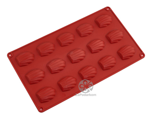 Silikomart SF031 Mini Madeleine (мини мадлен) на 15 ячеек 44х34х10 мм