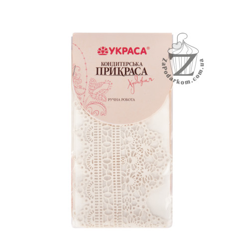 Украшение из айсинга Кружевной бордюр Орнамент №497 (белый)