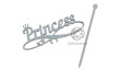 Топпер для торта Princess с глиттером (серебро)