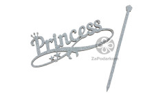 Топпер для торта Princess с глиттером (серебро)