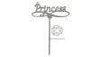 Топпер для торта Princess с глиттером (серебро)