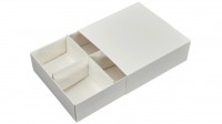 Коробка универсальная 16 х 16 х 5,5 см на 4 десерта Белая