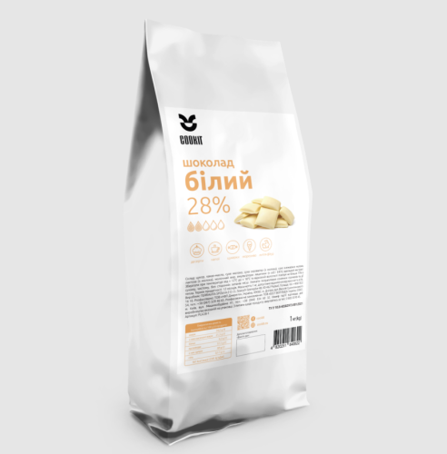 COOKIT 28% Белый шоколад, 1 кг