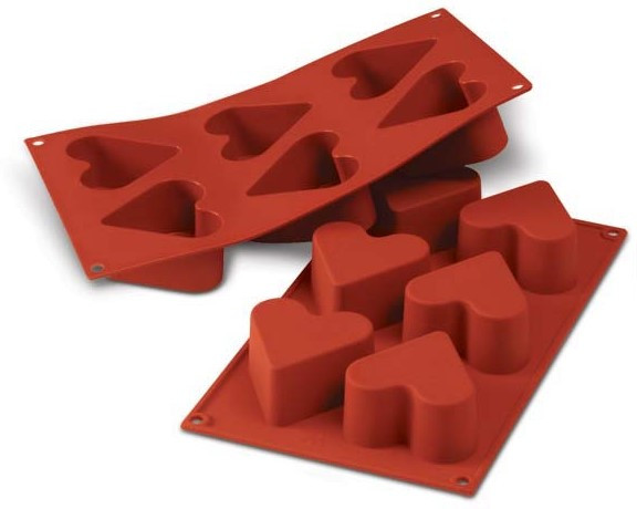 Silikomart SF036 HEARTS (серця), 6 осередків 65х40 мм