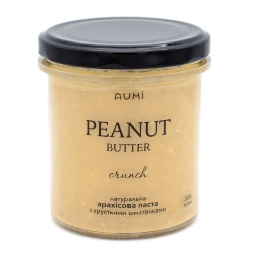 AUMI Арахисовая паста натуральная кранч, 300 г