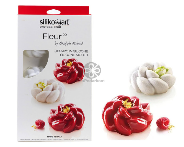 Silikomart FLEUR 90 силиконовая форма 6 ячеек 67х35 мм