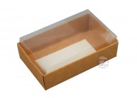 Коробка 9,5 х 6 х 3 см с прозрачной крышкой Крафт