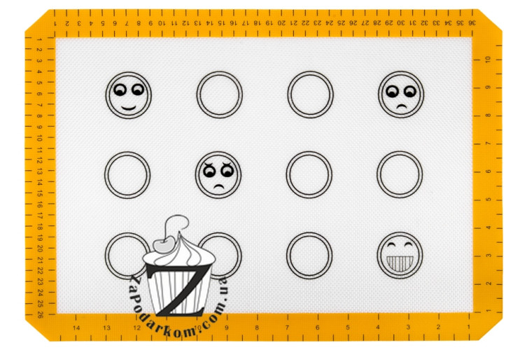 Килимок силіконовий зі скловолокном для макаронс Smile 40 х 30 см