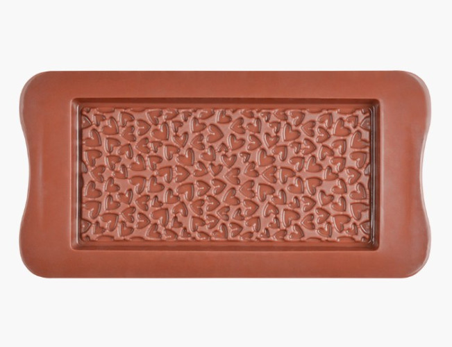 Силиконовая форма Плитка шоколада Сердечки 22 х 10,5 х 0,4 см