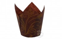 Бумажные формы Тюльпан 150 (50х60/80), коричневый узор