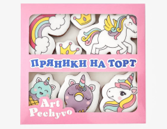 Пряники-топперы на торт Единорожка, набор из 7 шт.