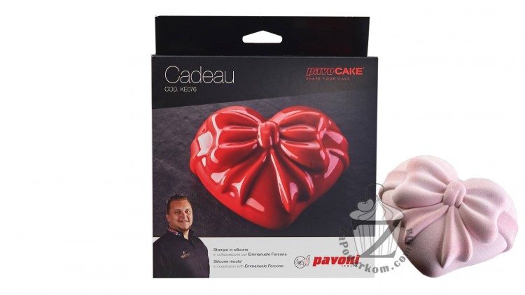Pavoni KE076S Mini Cadeau cиликоновая форма сердце - бант 14,8 х 13,4 х 5,8 см