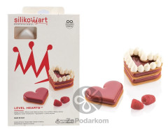 Silikomart LEVEL HEARTS 35 (сердца) 8 ячеек 80х66х12 мм с каттером
