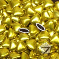 Сердечки шоколадные золотые малые 15 мм
