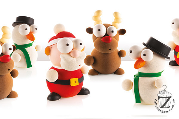 Silikomart KIT MR.SNOW набор пластиковых форм для объемного шоколадного снеговика 181х212х140 мм